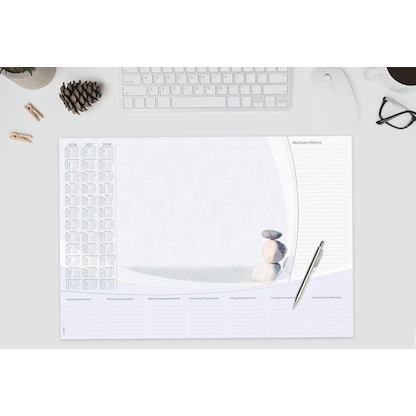 Artikelbild 3 für SIGEL Schreibtischunterlage Harmonie 2026/2027/2028 weiß/grau Papier 59,5 x 41,0 cm, 30 Blatt, Artikelnummer 585614