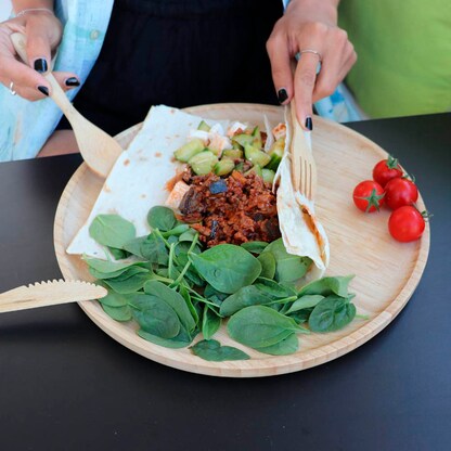 Artikelbild 3 für pandoo Mehrweg-Menüteller natur Ø 25,0 cm, 4 St., Artikelnummer 616119