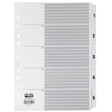 Artikelbild 1 für dots Ordnerregister Mylar DIN A4 Vollformat 1-5 weiß 5-teilig, 1 Satz, Artikelnummer 486704