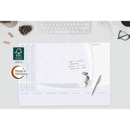 Artikelbild 9 für SIGEL Schreibtischunterlage Harmonie 2026/2027/2028 weiß/grau Papier 59,5 x 41,0 cm, 30 Blatt, Artikelnummer 585614