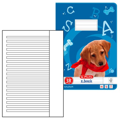 Artikelbild für herlitz Schulheft Hund x.book Lineatur 3 liniert A4 mit Rand, 16 Blatt, 1 St., Artikelnummer 801559