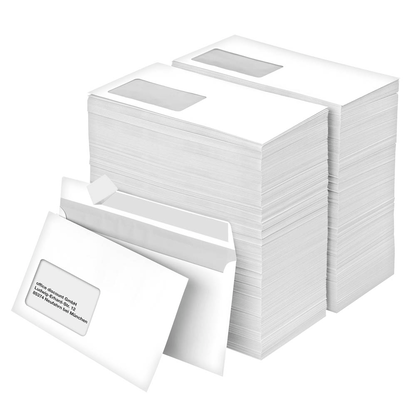 Artikelbild 2 für AKTION: Briefumschläge DIN lang mit Fenster weiß haftklebend 1 Set + GRATIS office discount Zettelbox, Artikelnummer 573737