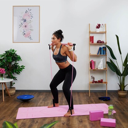 Artikelbild 3 für relaxdays Pilates-Stab pink, schwarz, Artikelnummer 734883