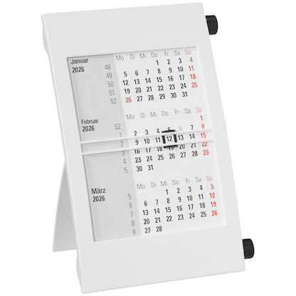 Artikelbild für Tischkalender Drehkalender 2026/2027 weiß/schwarz, 1 St., Artikelnummer 547899