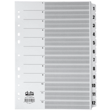 Artikelbild 1 für dots Ordnerregister Mylar DIN A4 Vollformat 1-12 weiß 12-teilig, 1 Satz, Artikelnummer 486878
