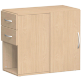 Artikelbild 1 für geramöbel Flex Standcontainer buche 2 Auszüge Stahl-Bügelgriff silber 80,0 x 42,0 x 72,0 cm, Artikelnummer 876209