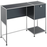 Artikelbild 1 für viasit System4 Schreibtisch anthrazit rechteckig, Rundrohrgestell silber 116,0 x 41,0 cm, Artikelnummer 491427