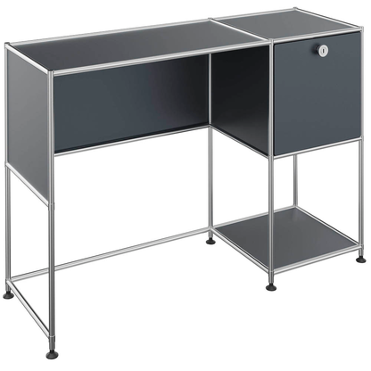 Artikelbild für viasit System4 Schreibtisch anthrazit rechteckig, Rundrohrgestell silber 116,0 x 41,0 cm, Artikelnummer 491427