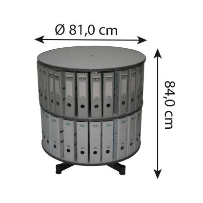 Artikelbild 2 für reef Ordnerdrehsäule hellgrau bis zu 48 Ordner, Etagen einzeln drehbar, H: 84,0 cm, Artikelnummer 491675