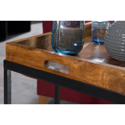 Artikelbild 6 für WOHNLING Beistelltisch rechteckig Massivholz braun 75,0 x 38,0 x 65,0 cm, Artikelnummer 540874