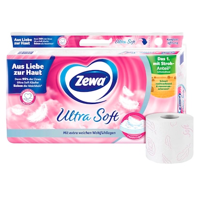 Artikelbild für Zewa Toilettenpapier Ultra Soft 4-lagig, 8 Rollen, Artikelnummer 614622