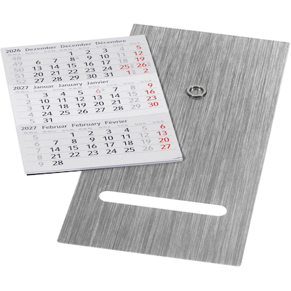 Artikelbild 4 für Tischkalender Edelstahl 2026/2027 silber matt, 1 St., Artikelnummer 547937