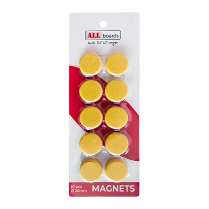 Artikelbild für ALLboards Magnet gelb, Kunststoff Ø 2,0 x 0,6 cm, 10 St., Artikelnummer 502977