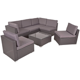 Artikelbild 1 für Garden Pleasure Loungegruppe SANSIBAR grau, silber Kunststoff, Metall, 18-teilig, Artikelnummer 897746