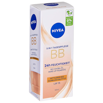 Artikelbild 3 für NIVEA BB MITTEL BIS DUNKEL 5IN1 24h FEUCHTIGKEIT LSF 15 Gesichtscreme 50,0 ml, Artikelnummer 578353