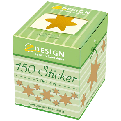 Artikelbild 2 für AVERY Zweckform Aufkleber Stern, gold, 150 Etiketten, Artikelnummer 723797