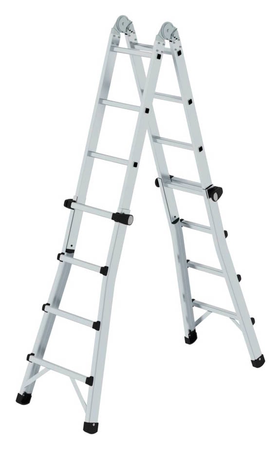 MUNK Gelenkleiter 32015 silber 4x 4 Sprossen, H: 420,0 cm | office discount