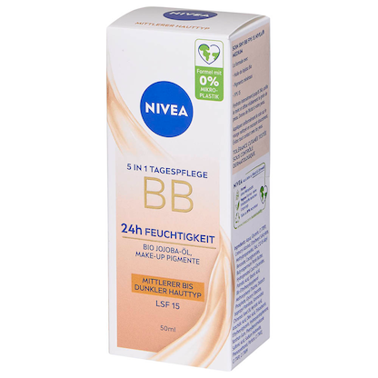Artikelbild 7 für NIVEA BB MITTEL BIS DUNKEL 5IN1 24h FEUCHTIGKEIT LSF 15 Gesichtscreme 50,0 ml, Artikelnummer 578353