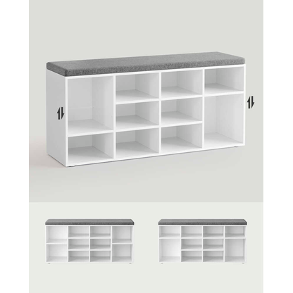 Artikelbild 6 für VASAGLE Schuhbank LHS012W14 weiß, grau Holz 104,0 cm, Artikelnummer 760536