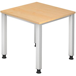 4032062004432 - Schreibtisch Q-Serie VQS08 3 manuell höhenverstellbar 685-81cm (H) 80x80cm (BxT) rechteckig ahorn   silber 4032062004432 H