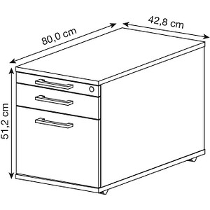 4032062121504 - PRO SIGNA TC20 BM - Rollcontainer Holz Nussbaum mit Hängeregistratur Bogengriff Metall 4032062121504 - PRO SIGNA TC20 BM - Rollcontainer Holz Nussbaum mit Hängeregistratur Bogengriff Metall