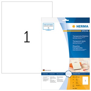 4008705089647 - HERMA Transparente Inkjet-Folien-Etiketten A4 210 x 297 mm glänzend permanent haftend