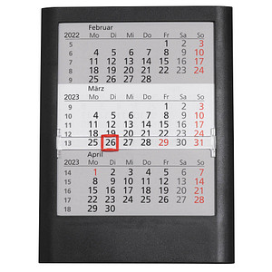 2022 & 2023 - mit Drehmechanik Truento 3-Monats-Tischkalender für 2 Jahre weiß/weiß/schwarz 
