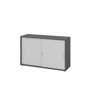 Hammerbacher Schiebetürenschrank V1752/V1753 V1752S/G/5/BS, abschließbar, 2 OH, graphit/grau, 120x74,8x40cm (BxHxT) 4032062309858 Hammerbache