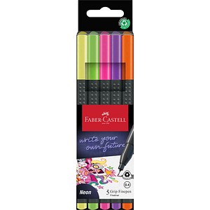 4005401516033 - FABER-CASTELL Grip Neon Fineliner farbsortiert 04 mm 5 St