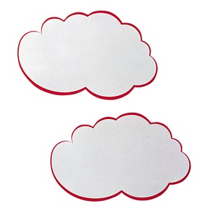 4016946061018 - Moderationskarte Wolken mit rotem Rand weiß 37x62cm 4016946061018 UMZWG 20 Stück