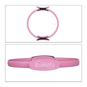 4052025325800 - Bluefinity Pilates Ring mit Übungen Doppelgriff gepolstert Widerstandsring Yoga Fiberglas Fitness Ring Ø 37cm pink 4052025325800 - Bluefinity Pilates Ring mit Übungen Doppelgriff gepolstert Widerstandsring Yoga Fiberglas Fitness Ring Ø 37cm pink