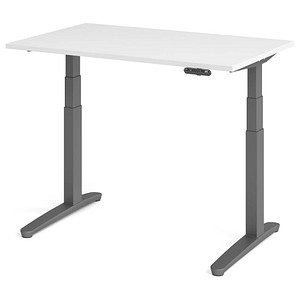 4032062171547 - HAMMERBACHER XBHM12 elektrisch höhenverstellbarer Schreibtisch weiß rechteckig C-Fuß-Gestell grau 1200 x 800 cm 4032062171547 - HAMMERBACHER XBHM12 elektrisch höhenverstellbarer Schreibtisch weiß rechteckig C-Fuß-Gestell grau 1200 x 800 cm