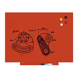 8427951020598 - Whiteboard Skincolor BASIC-Version - Stahlblech lackiert BxH 750 x 550 mm orange kaiserkraft