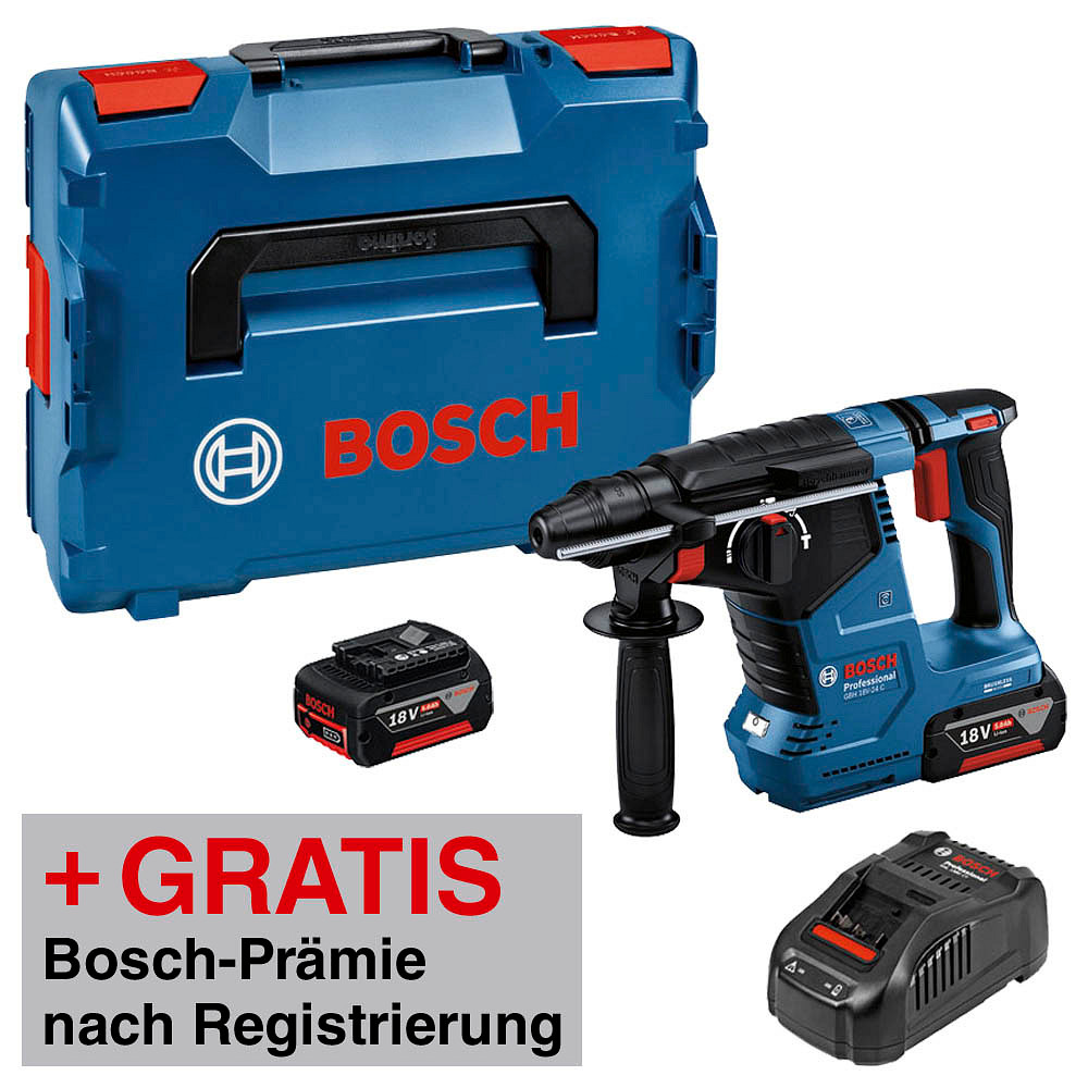 AKTION BOSCH Professional GBH 18V24 C AkkuBohrhammerSet 18,0 V, mit