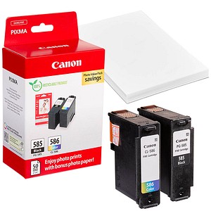 8714574683089 - Tintenpatrone Multipack PG-585 und CL-586 plus Papier für Drucker 73 ml + 99 ml schwarz und 3-farbig 8714574683089 Ca 2 Stück 8714574683089 - Tintenpatrone Multipack PG-585 und CL-586 plus Papier für Drucker 73 ml + 99 ml schwarz und 3-farbig 8714574683089 Ca 2 Stück