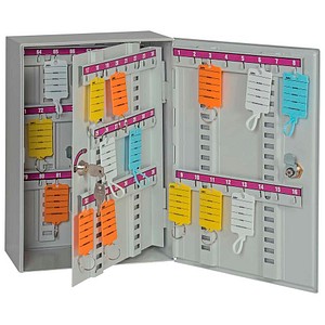 4052301125032 - Schlüsselkasten grau mit 86 Haken Zylinderschloss