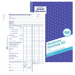 AVERY Zweckform Reisekostenabrechnung Pro Reise Formularbuch 743 ...