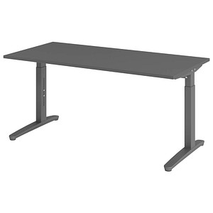 4032062323502 - eurokraft pro ANNY - Schreibtisch mit C-Fußgestell höhenverstellbar 650 - 850 mm Breite 1600 mm graphit   graphit