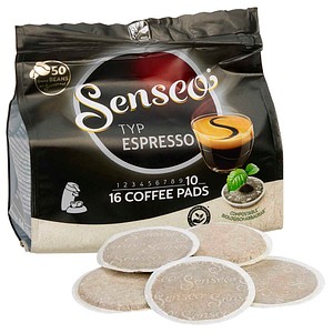 Senseo ESPRESSO Kaffeepads, Arabicabohnen kräftig, 16 Stück