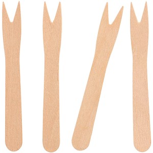 4002911182017 - Pommesgabeln Papstar Pure Einweg L 85 mm splitterfrei 100 % biologisch abbaubar FSC®-zertifiziertes Birkenholz hellbraun 1000 Stück