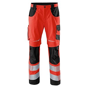 4053813370750 - KÜBLER® unisex Warnschutzhose REFLECTIQ rot schwarz Größe 94