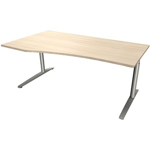 4260267323496 - fm fastline höhenverstellbarer Schreibtisch akazie Bogenform C-Fuß-Gestell silber 1800 x 800 1000 cm 4260267323496 - fm fastline höhenverstellbarer Schreibtisch akazie Bogenform C-Fuß-Gestell silber 1800 x 800 1000 cm