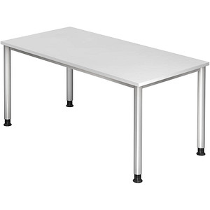 4032062139349 - Schreibtisch Ergonomic Plus H VHS16 W S weiß rechteckig 160x80 cm (BxT) manuell höhenverstellbar 4032062139349 Hammerbacher