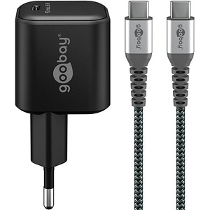 4040849747748 - Ladekabel mit Adapter schwarz Kabellänge 10 m 65 Watt 4040849747748 Goobay 4040849747748 - Ladekabel mit Adapter schwarz Kabellänge 10 m 65 Watt 4040849747748 Goobay