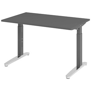 Hammerbacher Schreibtisch VXB, manuell höhenverstellbar, 85cm (H), 120x80cm (BxT), graphit / graphit 4032062322475 Hammerbacher 2 Stück