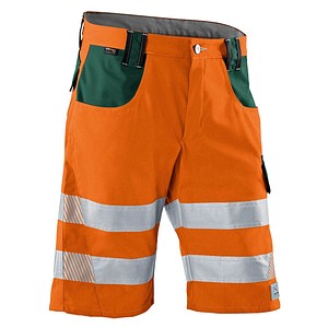 4053813374840 - Kübler Workwear - Kübler Reflectiq Shorts psa 2 warnorange moosgrün Gr 62 - orange