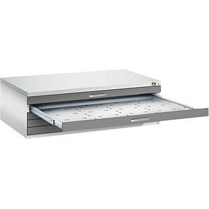 4067521476321 - CP 7200 Planschrank lichtgrau vulkangrau 5 Schubladen 1350 x 960 x 420 cm