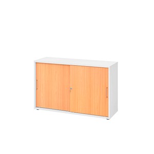 Hammerbacher Schiebetürenschrank V1752/V1753 V1752S/W/6/BS, abschließbar, 2 OH, weiß/buche, 120x74,8x40cm (BxHxT) 4032062318898 Hammerbacher