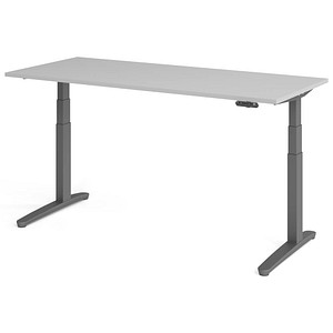 4032062171813 - HAMMERBACHER XBHM19 elektrisch höhenverstellbarer Schreibtisch lichtgrau rechteckig C-Fuß-Gestell grau 1800 x 800 cm 4032062171813 - HAMMERBACHER XBHM19 elektrisch höhenverstellbarer Schreibtisch lichtgrau rechteckig C-Fuß-Gestell grau 1800 x 800 cm