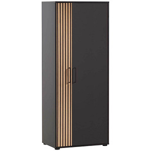 MÖBELPARTNER Aktenschrank Hank, 701971 schwarz, eiche 3 Fachböden 65,1 x 41,0 x 163,6 cm